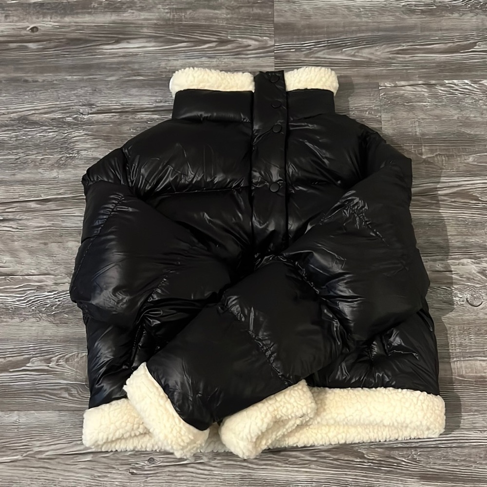 Womens black puffer from Boohoo new with tags size small